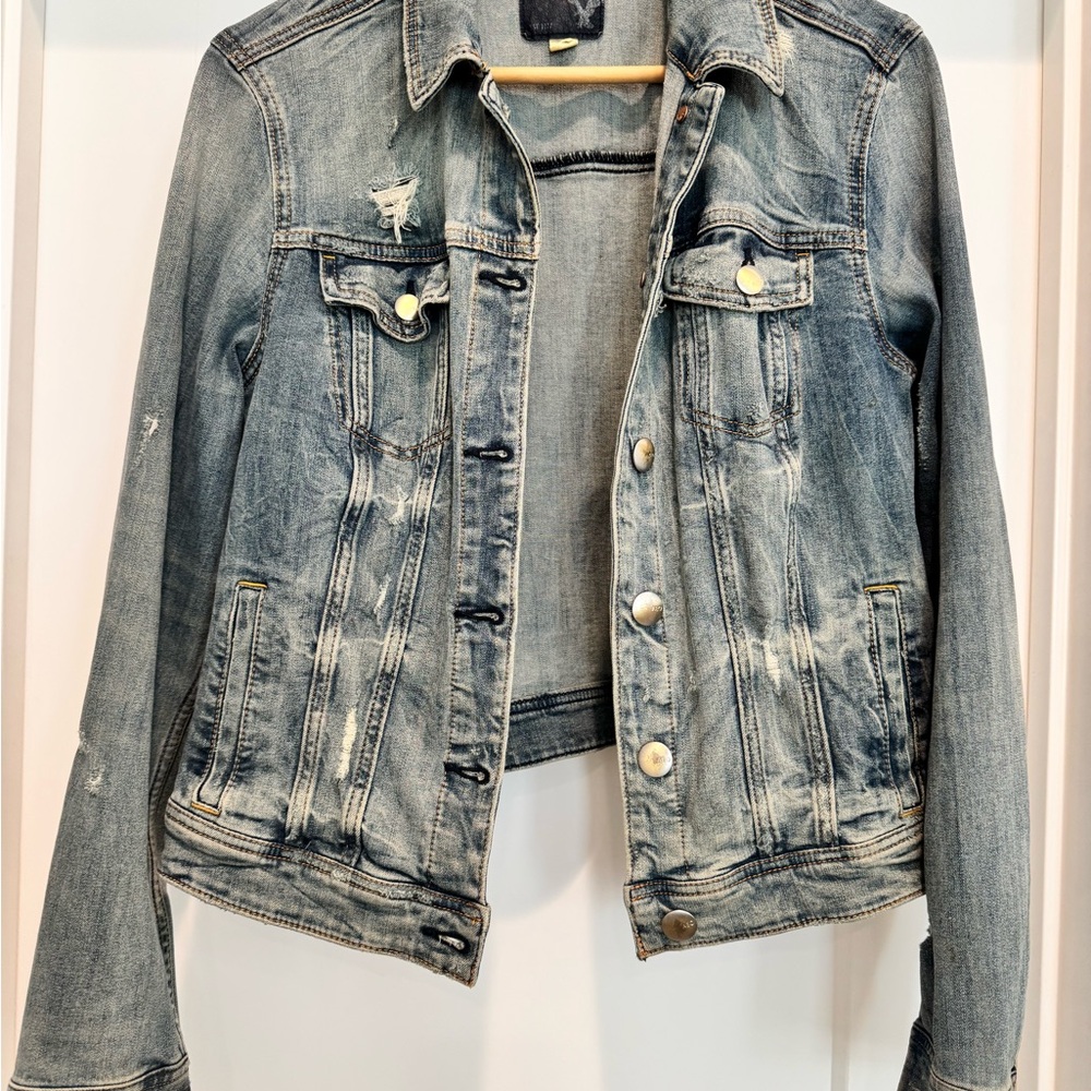 American Eagle Outfitters Distressed Blue Jean Jacket